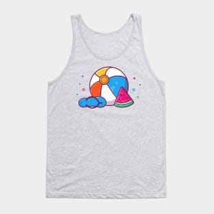 Ball, Sandal With Watermelon Cartoon Tank Top